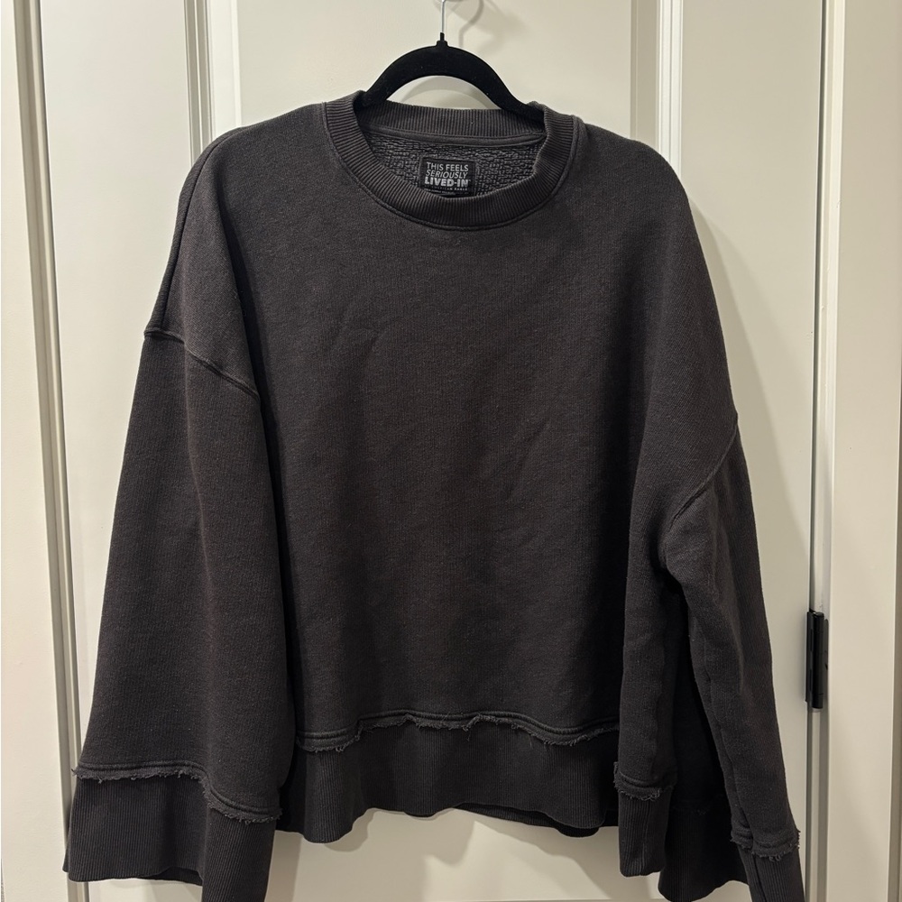 American Eagle Outfitters Dark Gray Crewneck Sweater
